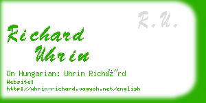 richard uhrin business card